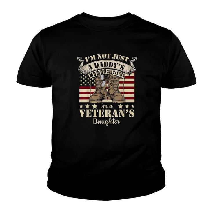Veteran Day Veterans Daughter Us Flag Combat Boots Dog Tags  Youth T-shirt
