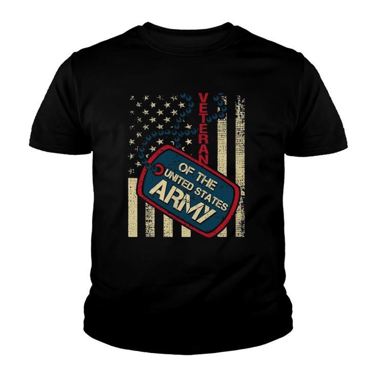 Veteran Of The United States Army - Patriotic American Flag Youth T-shirt