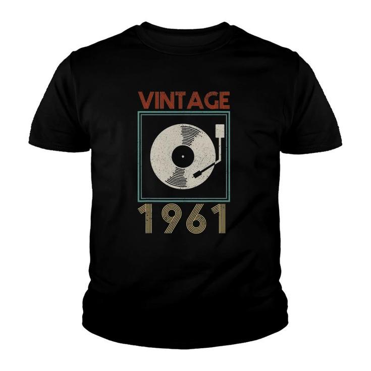 Vintage 1961 Vinyl Record Funny Music Dj 60Th Birthday Gift Youth T-shirt