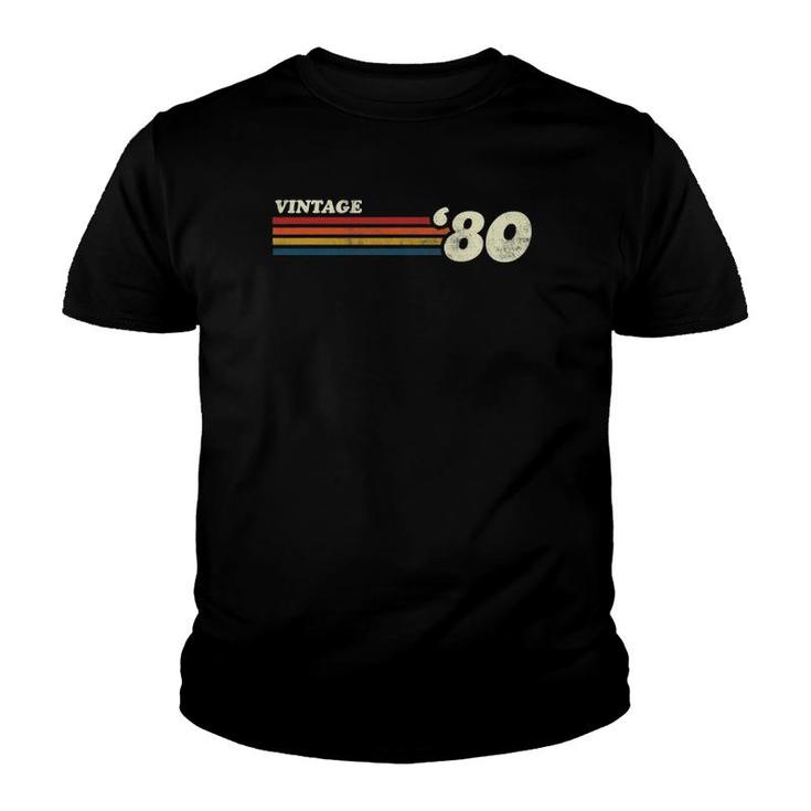 Vintage 1980 Chest Stripe 41St Birthday Youth T-shirt