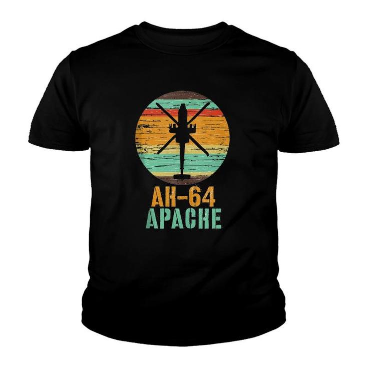 Vintage Ah-64 Apache Helicopter Military Gunship   Youth T-shirt