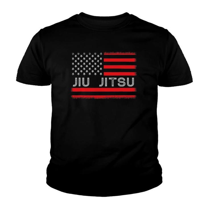 Vintage American Usa Flag Brazilian Jiu Jitsu Belts Youth T-shirt