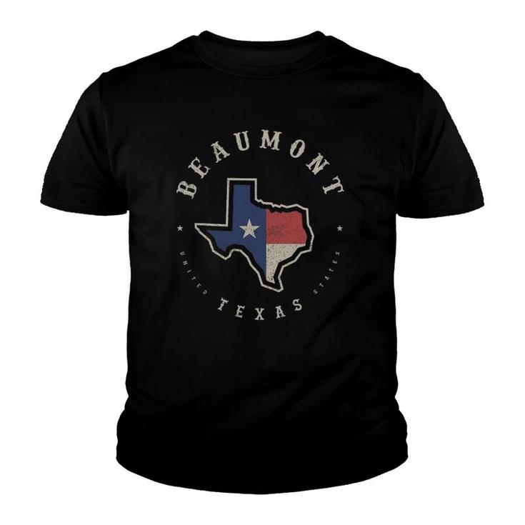 Vintage Beaumont Texas State Flag Map Souvenir Gift Youth T-shirt