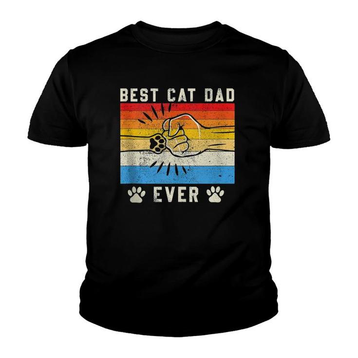 Vintage Best Cat Dad Ever Cat Dad Father Day Gift  Youth T-shirt