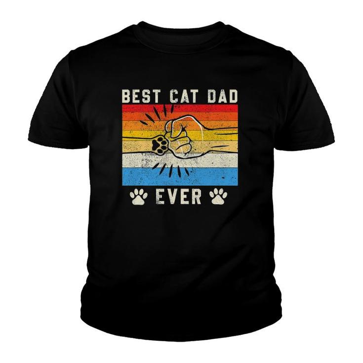 Vintage Best Cat Dad Ever Cat Dad Father's Day Gift Youth T-shirt