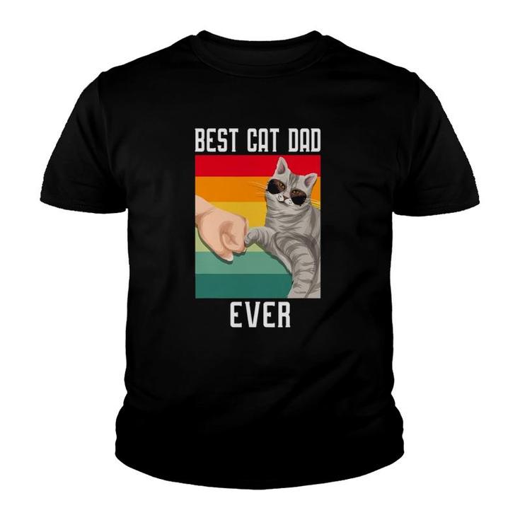 Vintage Best Cat Dad Ever Father's Day Youth T-shirt