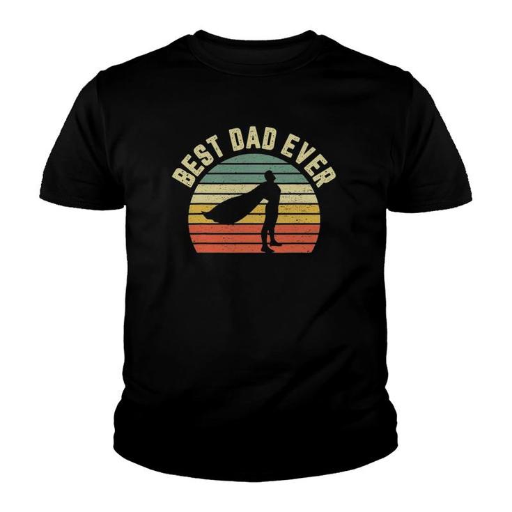 Vintage Best Dad Ever  Superhero Fun Father's Day Youth T-shirt