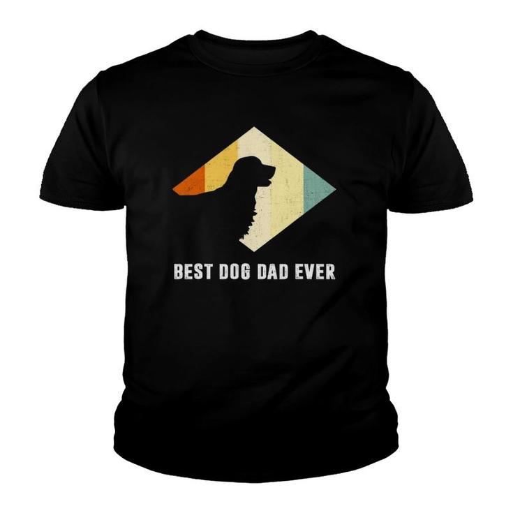 Vintage Best Golden Retriever Dog Dad Ever Father's Day Youth T-shirt