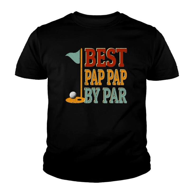 Vintage Best Pap Pap By Par Golf Father's Day Papa Grandpa Youth T-shirt