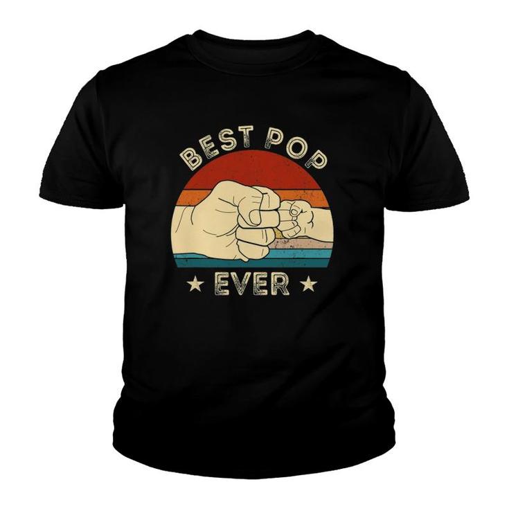 Vintage Best Pop Ever Fist Bump Father's Day Gifts Grandpa Youth T-shirt