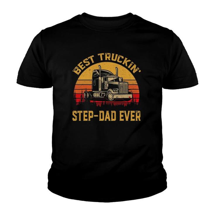 Vintage Best Truckin' Step-Dad Ever Retro Father's Day Gift Youth T-shirt