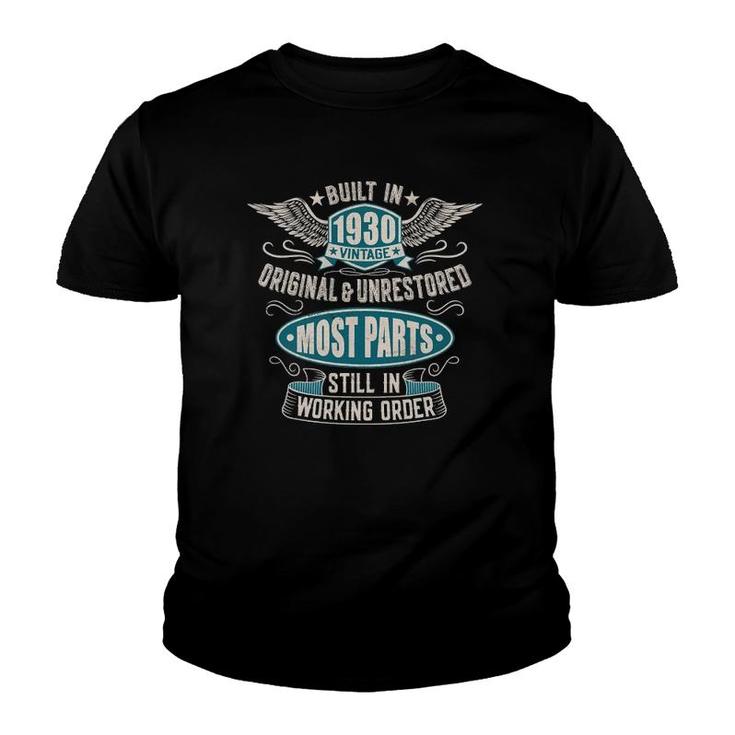 Vintage Birthday Born In 1930 Built In The 30S Youth T-shirt