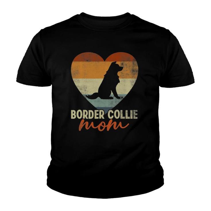 Vintage Border Collie Mom Dog Lover Mother's Day Gift Youth T-shirt