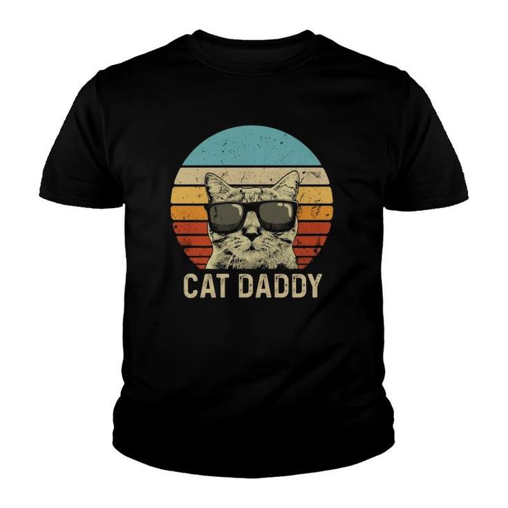 Vintage Cat Daddy  Funny Cat Lover Gift Cat Dad Fathers Youth T-shirt