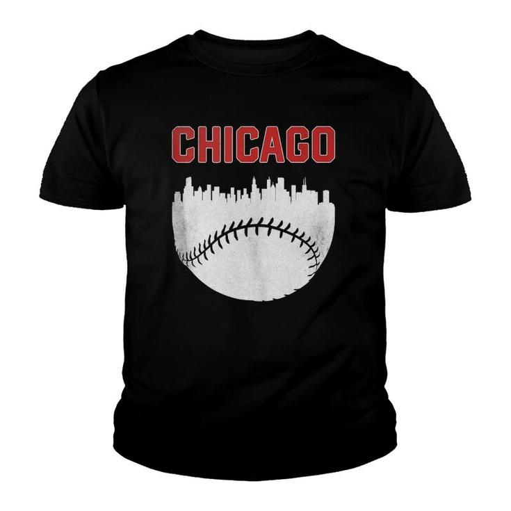 Vintage Chicago Skyline Retro Baseball City Tank Top Youth T-shirt