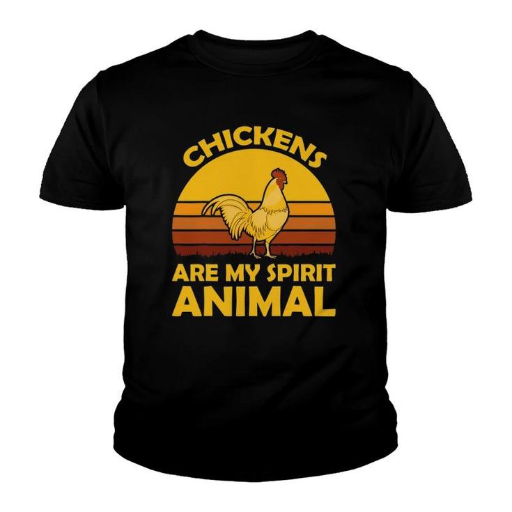 Vintage Chickens Are My Spirit Animal Youth T-shirt