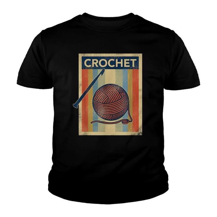 Vintage Crochet For Yarn Lover Youth T-shirt