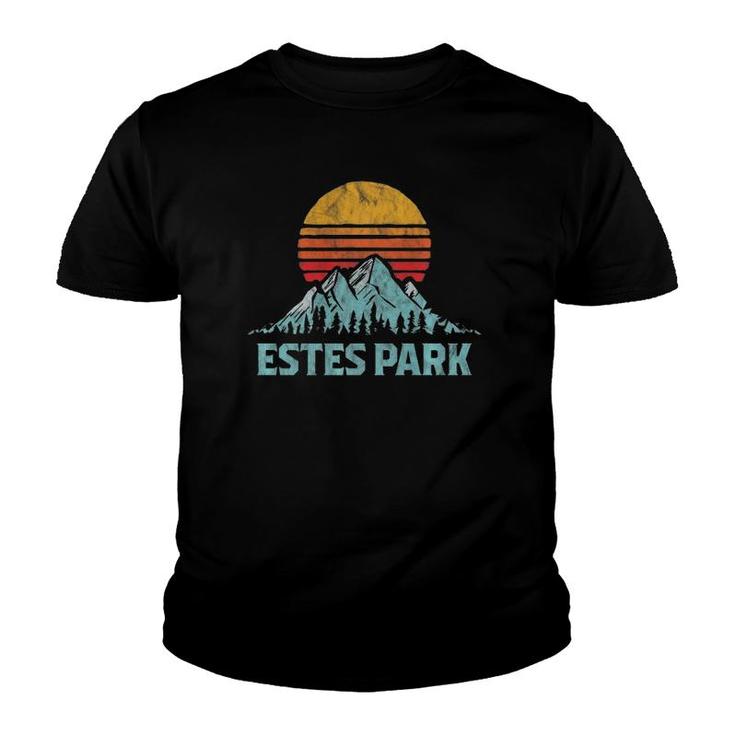 Vintage Estes Park, Co Retro Distressed Mountains Youth T-shirt