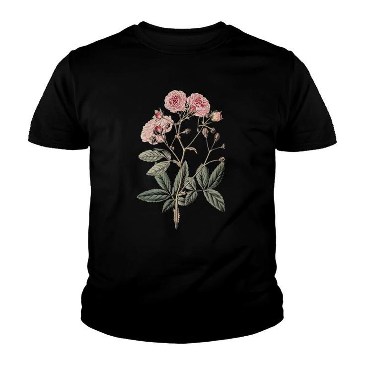 Vintage Floral Botanical Flower Botany Illustration Youth T-shirt