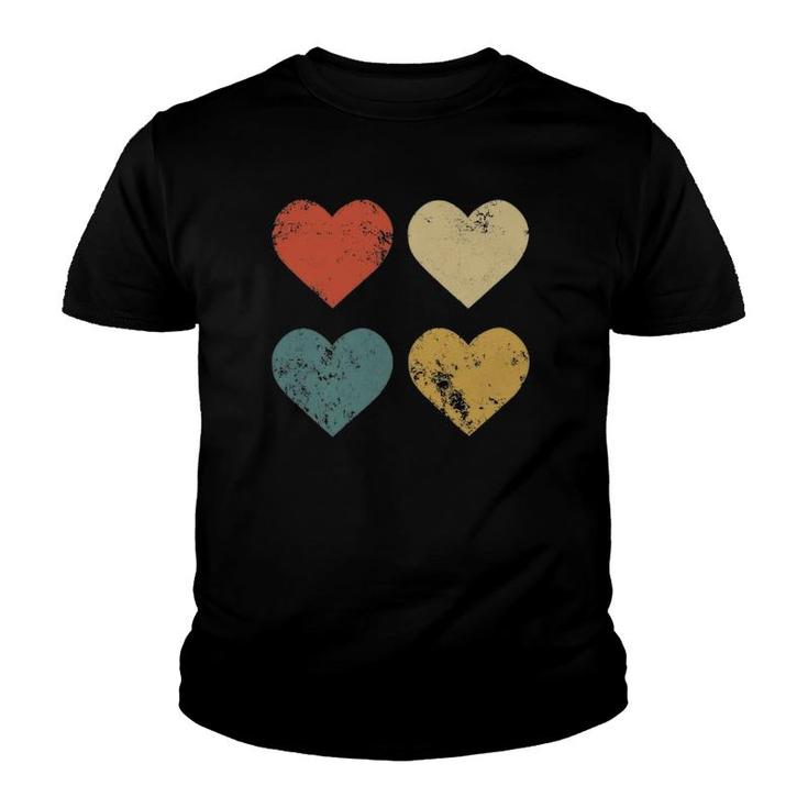 Vintage Hearts Cool Retro Valentines Day Gift For Women Men Youth T-shirt