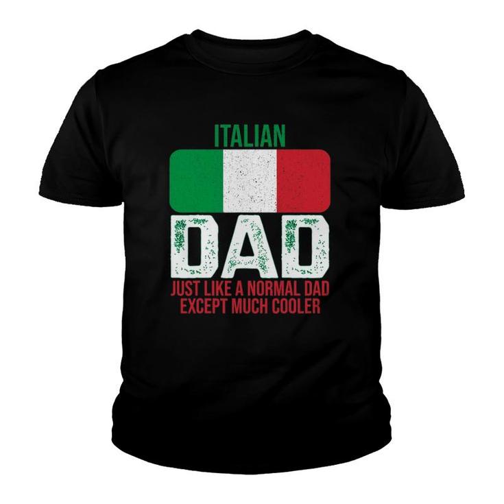 Vintage Italian Dad Italy Flag Design For Father's Day Youth T-shirt