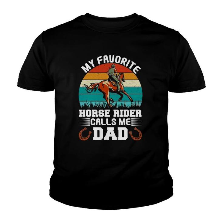 Vintage My Favorite Horse Rider Calls Me Dad Father's Day Youth T-shirt