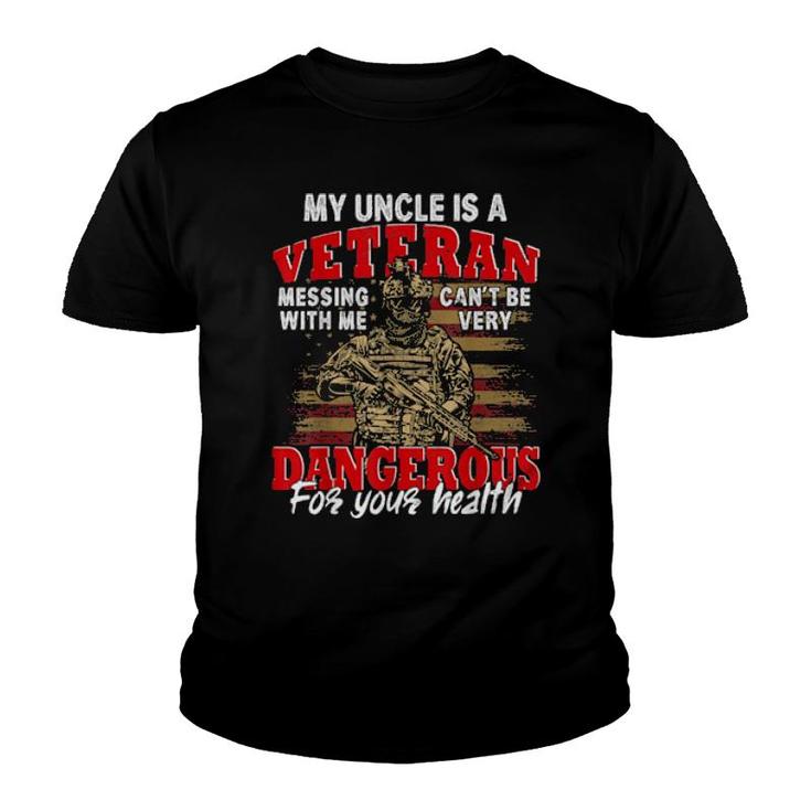 Vintage My Uncle Is A Veteran Father's Day Us Flag Family  Youth T-shirt
