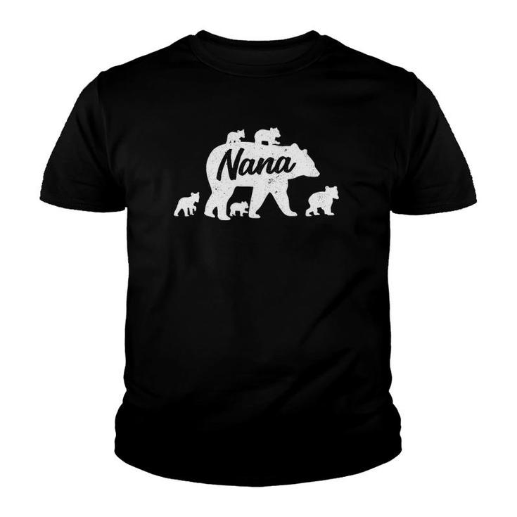 Vintage Nana Grandma Bear With 5 Cub Mother's Day Youth T-shirt