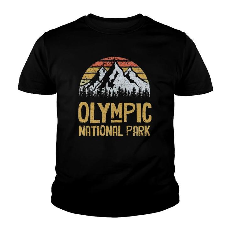 Vintage Olympic National Park Mountain Washington Youth T-shirt