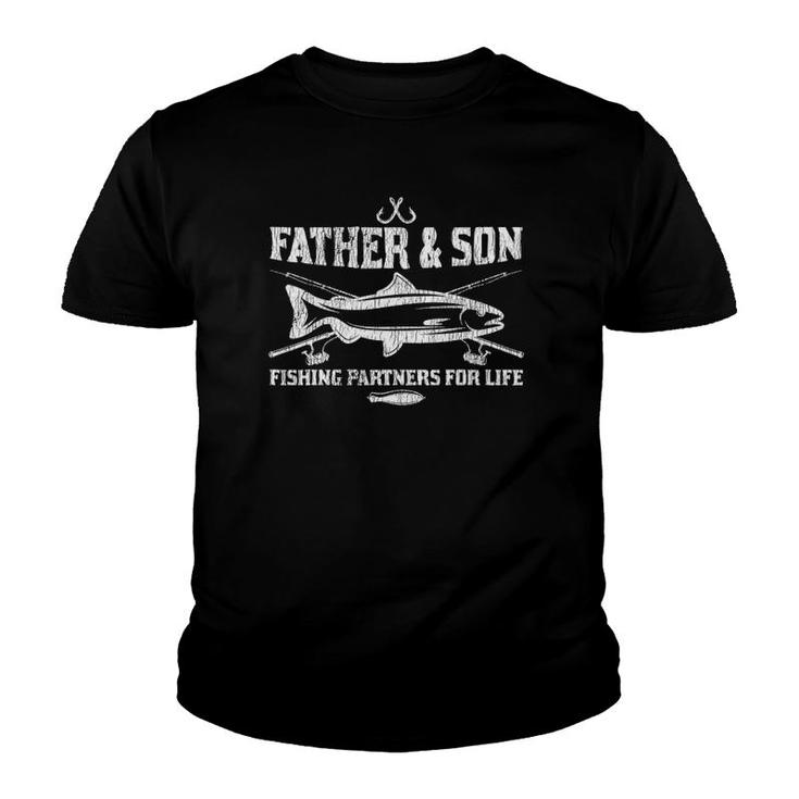 Vintage Partner For Life Father Son Dad Kid Matching Fishing Youth T-shirt