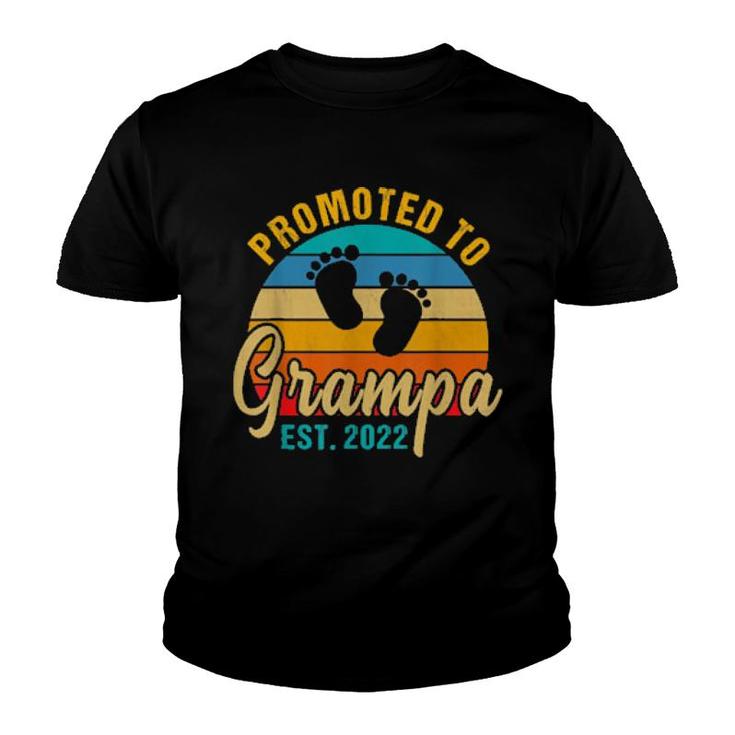 Vintage Promoted To Grampa 2022 Fathers Day New Grandpa  Youth T-shirt