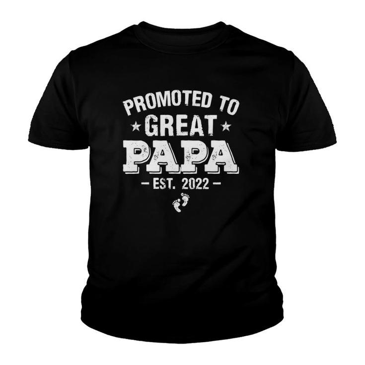 Vintage Promoted To Papa 2022 Fathers Day First New Dad Youth T-shirt