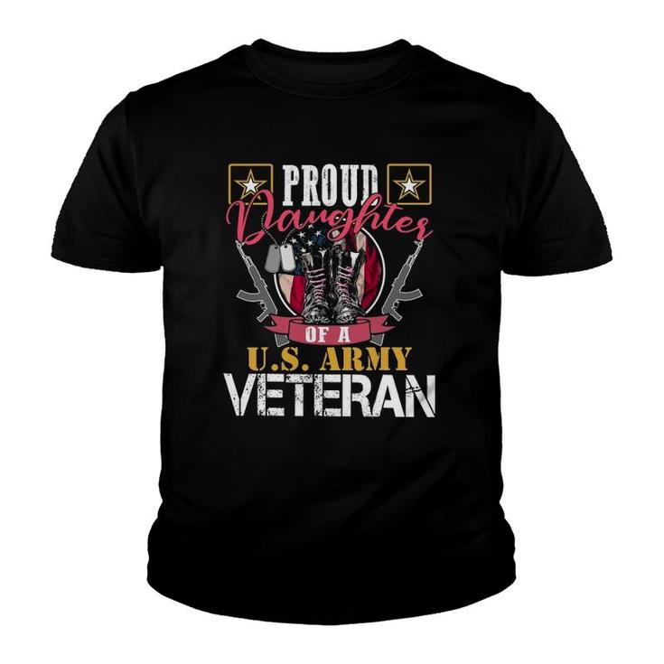 Vintage Proud Daughter Of A US Army Veteran Gift Mom Dad Youth T-shirt