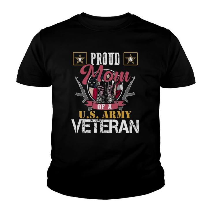 Vintage Proud Mom Of A US Army Veteran Gift Mom Dad Youth T-shirt