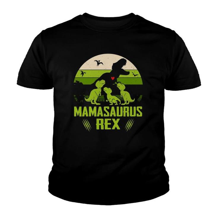 Vintage Retro 3 Kids Mamasaurus Dinosaur Lover Gift Youth T-shirt