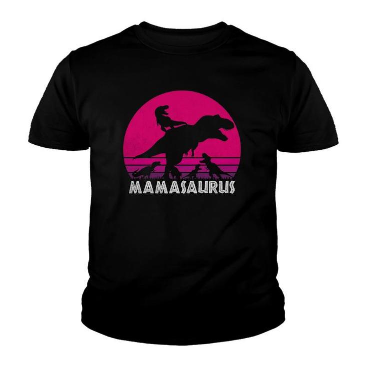 Vintage Retro 4 Kids Mamasaurus Sunset Funny Gift For Mother  Youth T-shirt
