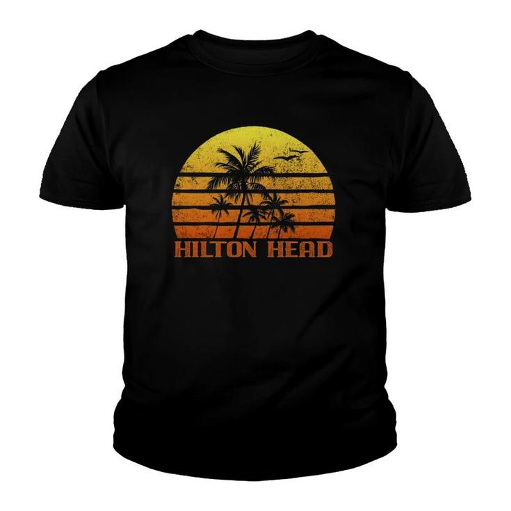 Vintage Retro Beach Vacation Hilton Head Island Sunset Youth T-shirt