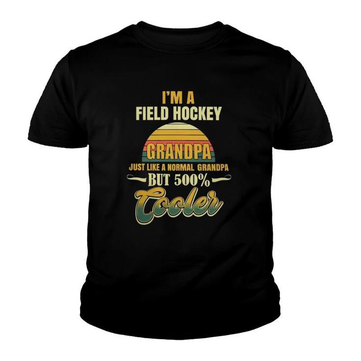 Vintage Retro Field Hockey Grandpa Youth T-shirt