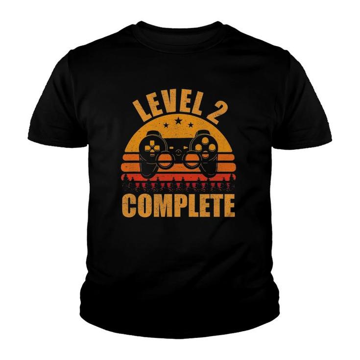 Vintage Retro Level 2 Complete 2Nd Anniversary Wedding Youth T-shirt