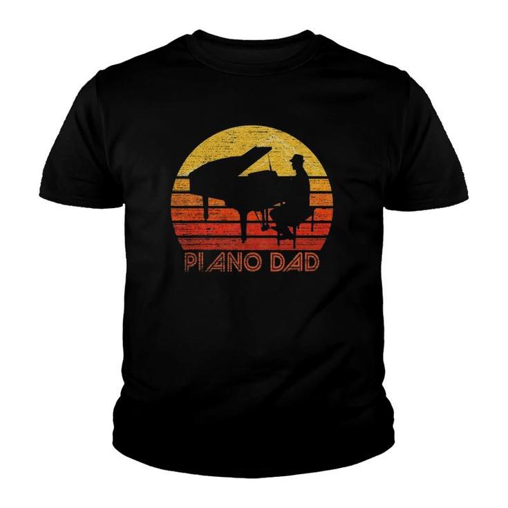 Vintage Retro Piano Player Dad Pianist Silhouette Funny Youth T-shirt