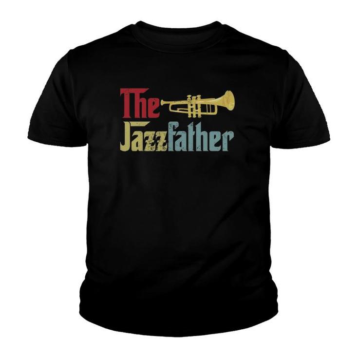 Vintage The Jazzfather Happy Father's Day Trumpet Player Youth T-shirt