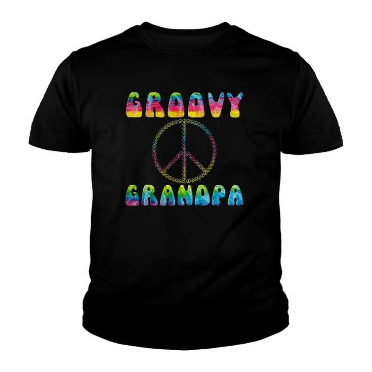 Vintage Tie Dye Peace Sign Groovy Grandpa Youth T-shirt