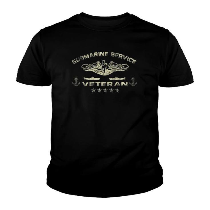 Vintage Us Submarine Service Veteran Vintage  Mens Youth T-shirt