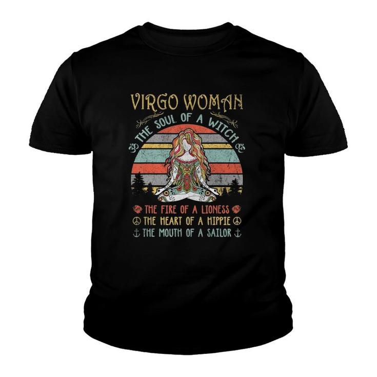Virgo Woman The Soul Of A Witch Vintage Mothers Day Gift Youth T-shirt