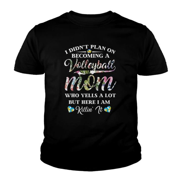 Volleyball Quote Floral Design Mother's Day  For Mom Youth T-shirt