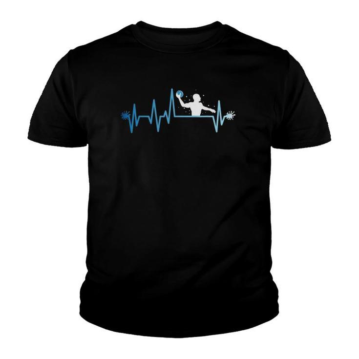 Water Polo Player Heartbeat Water Polo Players Coach Gift Youth T-shirt