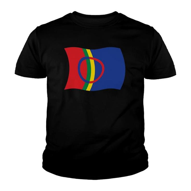 Wavy Flag Of The Sami People Lapland Sapmi Norway Youth T-shirt
