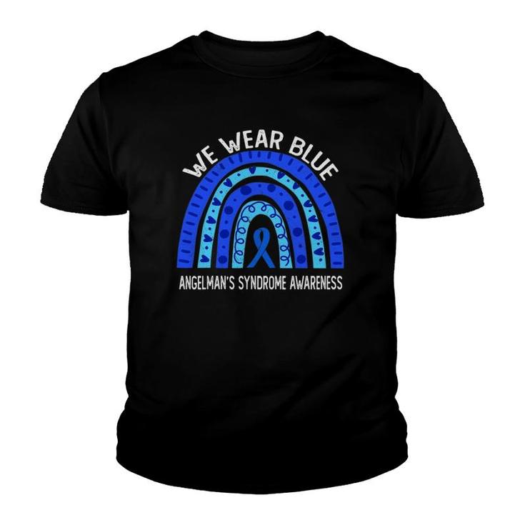 We Wear Blue For Angelman's Syndrome Awareness Youth T-shirt