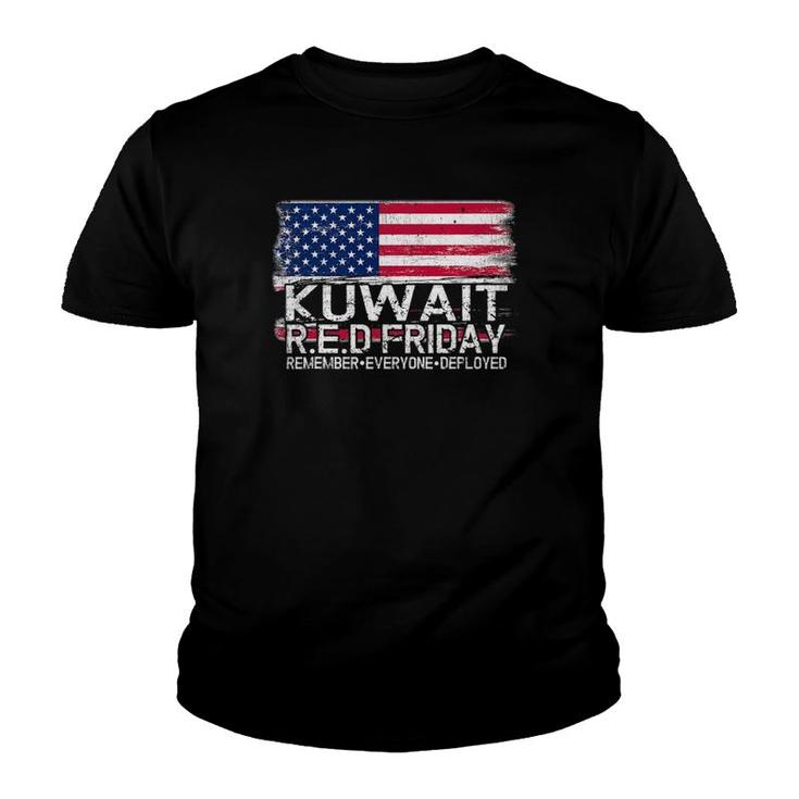 Wear Red For Deployed Kuwait - Red Friday Military Gift Youth T-shirt