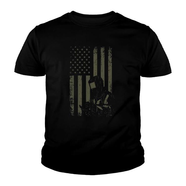 Welders American Flag Usa Patriotic Welding  Youth T-shirt